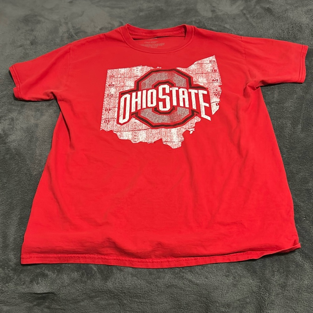 Red Ohio State Authentic Apparel Graphic T-shirt Size M